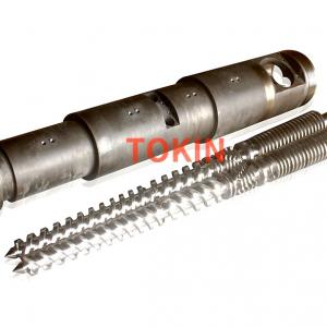45 Conical Twin Screw Barrel for Pipe Machine and Sheet Machine Extrusion Process Plastic PVC 