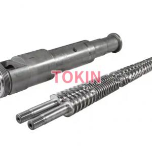 Cost Effective SJSZ65 Conical Twin Extruder Screw Barrel Set With Continuous output design